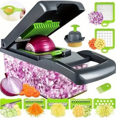 14/16-in-1 Multifunctional Vegetable Chopper, Slicer, Dicer, and Food Grater - Kitchen Tool