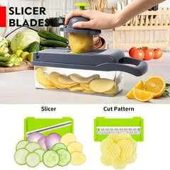 14/16-in-1 Multifunctional Vegetable Chopper, Slicer, Dicer, and Food Grater - Kitchen Tool