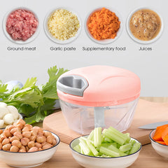 Home Kitchen Manual Ginger Grinder - Multifunctional Food, Vegetable Cutter & Meat Grinder with 500ml/900ml Capacity
