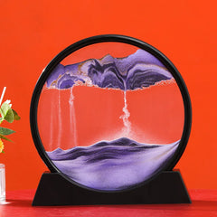 3D Moving Sand Art Picture: Round Glass Deep Sea Sandscape Hourglass for Home & Office Decor