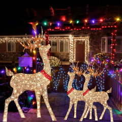 Lighted Christmas Deer Sleigh Outdoor Yard Decoration Winter Decoration for Front Yards