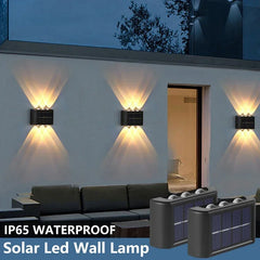 LeiiGeeGo Solar Wall Lamp: Outdoor Waterproof IP65 Light with Up/Down Illumination for Garden & Yard