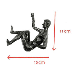 Athlete Rock Climbing Man Resin Wall Hanging Sculpture - Retro Statue Figure Decor