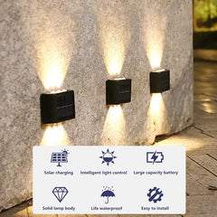 LeiiGeeGo Solar Wall Lamp: Outdoor Waterproof IP65 Light with Up/Down Illumination for Garden & Yard