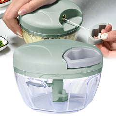 Home Kitchen Manual Ginger Grinder - Multifunctional Food, Vegetable Cutter & Meat Grinder with 500ml/900ml Capacity