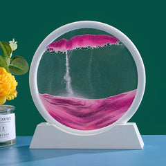 3D Moving Sand Art Picture: Round Glass Deep Sea Sandscape Hourglass for Home & Office Decor