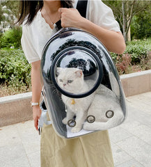 Pet Cat Carrying Bag - Space Pet Backpacks Breathable Portable Transparent Backpack for Puppy Dog Transport Carrier Space Capsule Bags