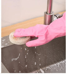 Winter Fleece-Lined Long Waterproof Gloves for Dishwashing and Household Cleaning