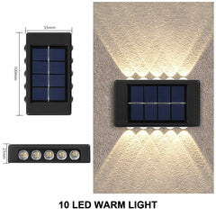 LeiiGeeGo Solar Wall Lamp: Outdoor Waterproof IP65 Light with Up/Down Illumination for Garden & Yard