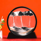 3D Moving Sand Art Picture: Round Glass Deep Sea Sandscape Hourglass for Home & Office Decor
