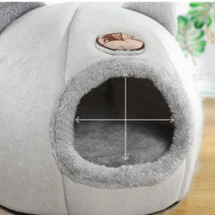 Cozy Cat Bed with Ears – Warm, Soft & Washable for All Cat Sizes.