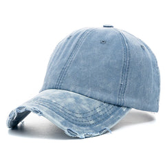 New Unisex Washed Cotton Cap - High Quality Denim Plain Baseball Cap for Men and Women - Adjustable Casual Outdoor Streetwear Fashion Hat