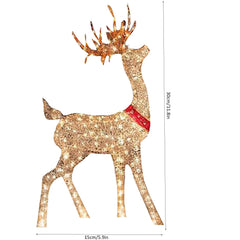 Lighted Christmas Deer Sleigh Outdoor Yard Decoration Winter Decoration for Front Yards