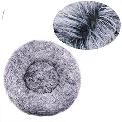 40–90cm Round Plush Pet Bed – Super Soft, Warm Dog & Cat Bed for Winter Comfort