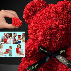 Luxury 2024 Eternal Rose Teddy Bear | Artificial Flower Keepsake Gift for Mom, Valentine's Day & Anniversary