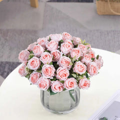 10-Head Silk Artificial Rose Flower Bundle | Premium Faux White Roses for Wedding, Vase, & Home Decor