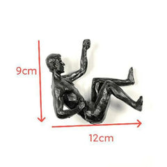 Athlete Rock Climbing Man Resin Wall Hanging Sculpture - Retro Statue Figure Decor