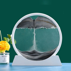 3D Moving Sand Art Picture: Round Glass Deep Sea Sandscape Hourglass for Home & Office Decor