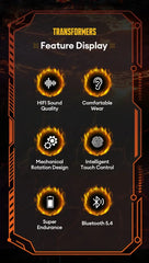 TRANSFORMERS TF-T11 Bumblebee Earphones Bluetooth Wireless Long Endurance Noise Reduction Headphones Music Sport Gaming Earbuds