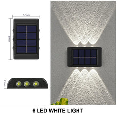 LeiiGeeGo Solar Wall Lamp: Outdoor Waterproof IP65 Light with Up/Down Illumination for Garden & Yard