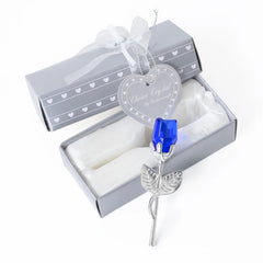 Crystal Bear Glass Rose Ornament | Eternal Artificial Flower Figurine Gift for Valentine's Day, Wedding & Christmas Decor