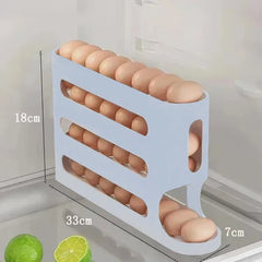 SEO Title: 2–4 Layer Slide Egg Storage Box – Ladder-Style, Large Capacity, Auto-Rolling for Refrigerator Door