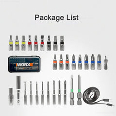WORX WX242 Smart Mini Cordless Electric Screwdriver Set | Rechargeable w/ 30-Piece Bit Kit