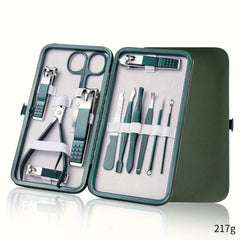 Professional Stainless Steel Manicure & Pedicure Nail Care Kit (7-18 Pc) with Travel Case