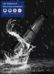 Powerful Rechargeable LED Flashlight - 100,000 Lumens Tactical Zoom Torch