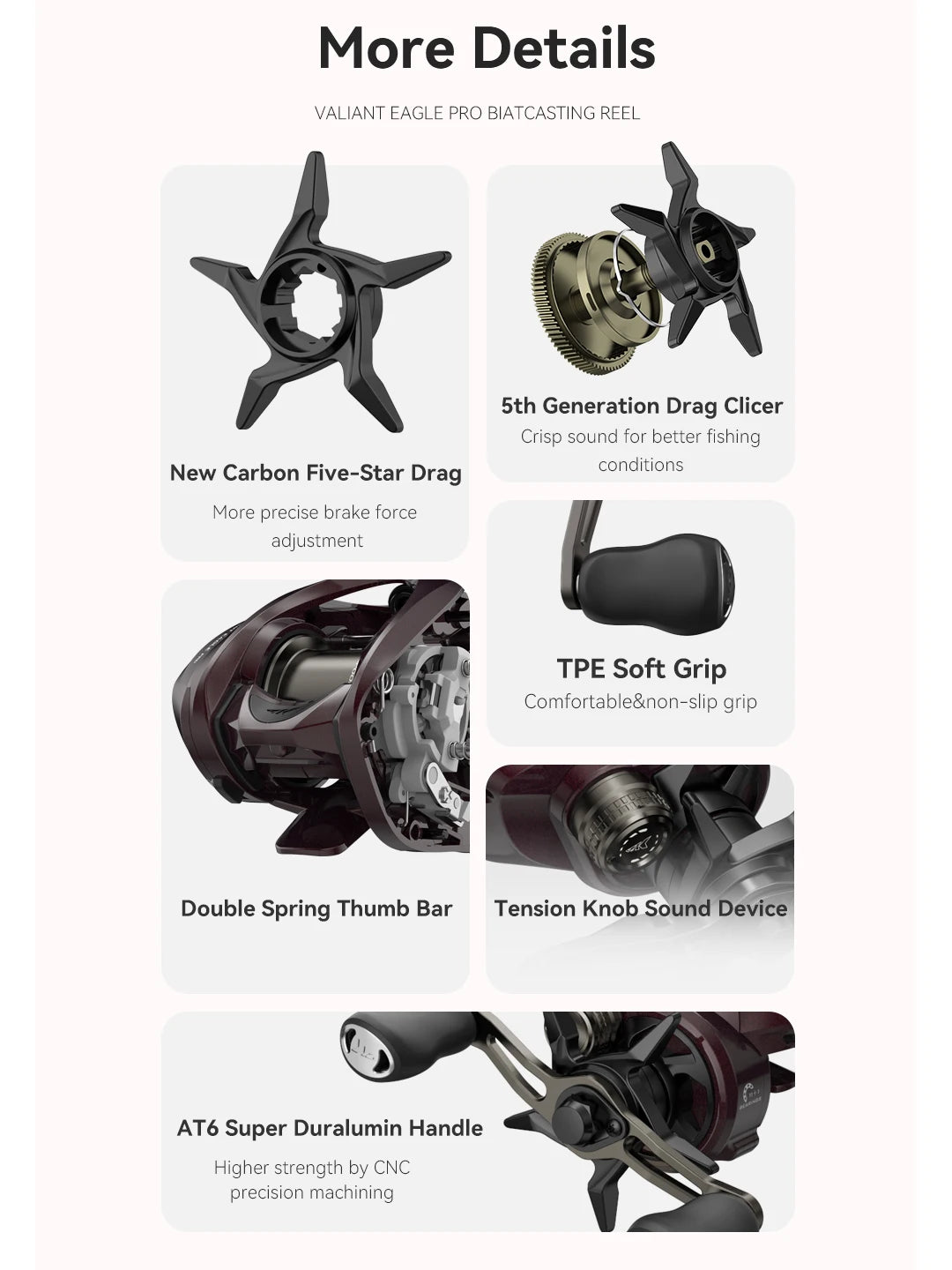 KastKing Valiant Eagle II Pro Bait Finesse System Baitcasting Reel - 6kg Max Drag, 8.4:1 High-Speed Fishing Reel for Bass & Pike