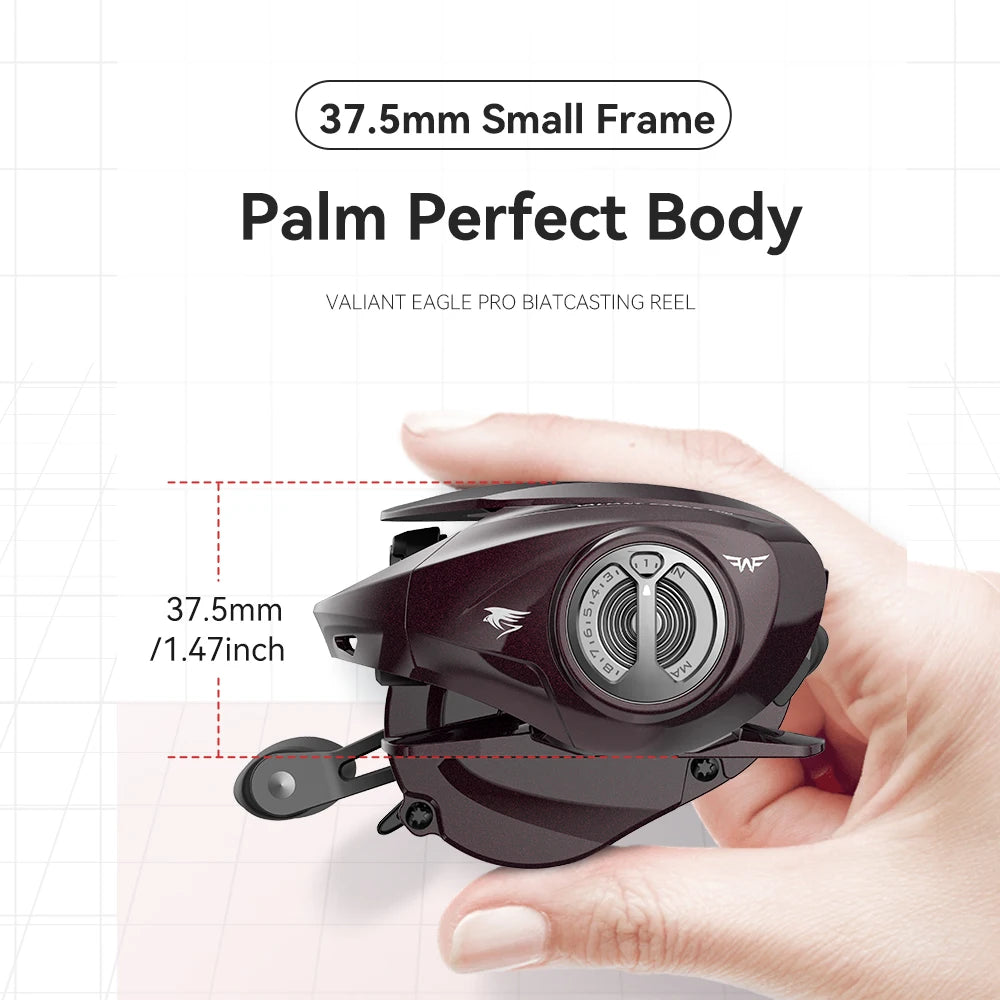 KastKing Valiant Eagle II Pro Bait Finesse System Baitcasting Reel - 6kg Max Drag, 8.4:1 High-Speed Fishing Reel for Bass & Pike