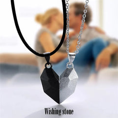 Korean Fashion Magnetic Couple Necklace For Lovers Gothic Punk Heart Pendant Necklace For Men Women Necklaces Party Gift Jewelry