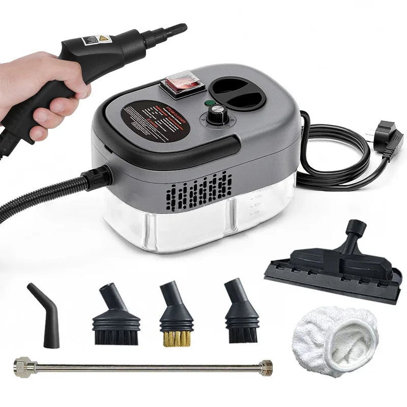 2500W High and Temperature Handheld Steam Cleaner - Multi-Purpose Steam Cleaning Machine for Air Conditioners, Kitchen Hoods, Cars, Floors, and More