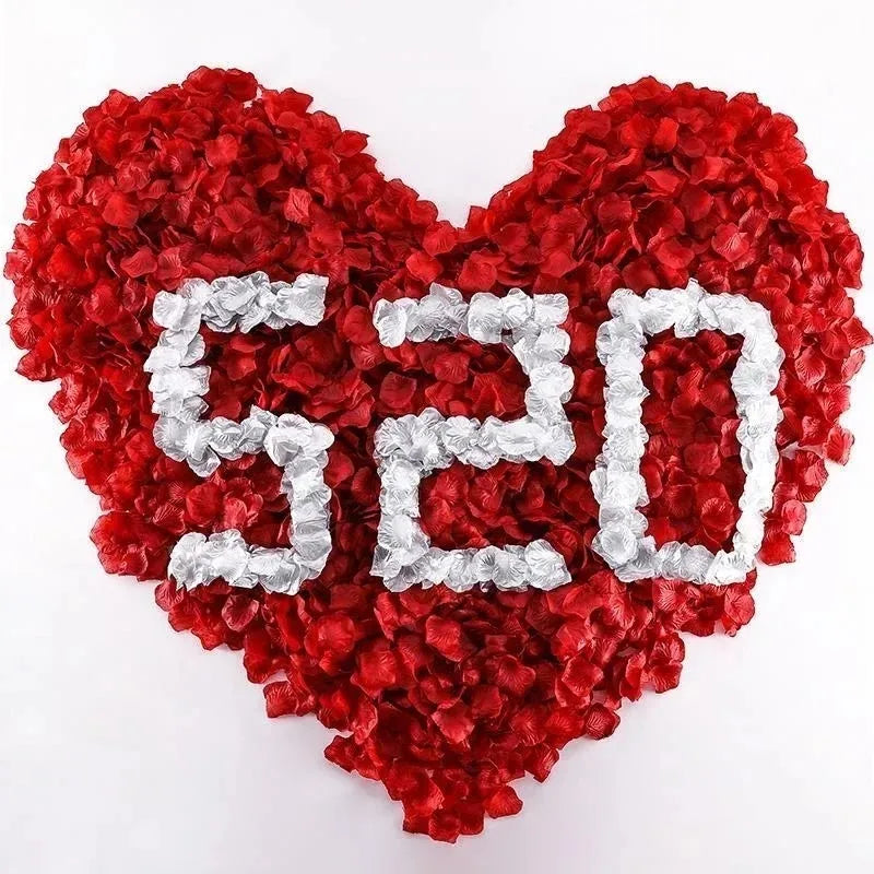 5000/100pcs Artificial Fake Rose Petals Red Colorful Simulation Silk Roses Petal for Valentines Day Wedding Party Romantic Decor