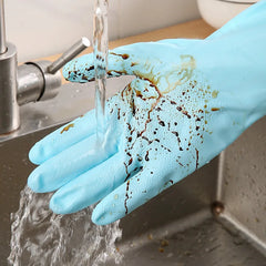 Winter Fleece-Lined Long Waterproof Gloves for Dishwashing and Household Cleaning