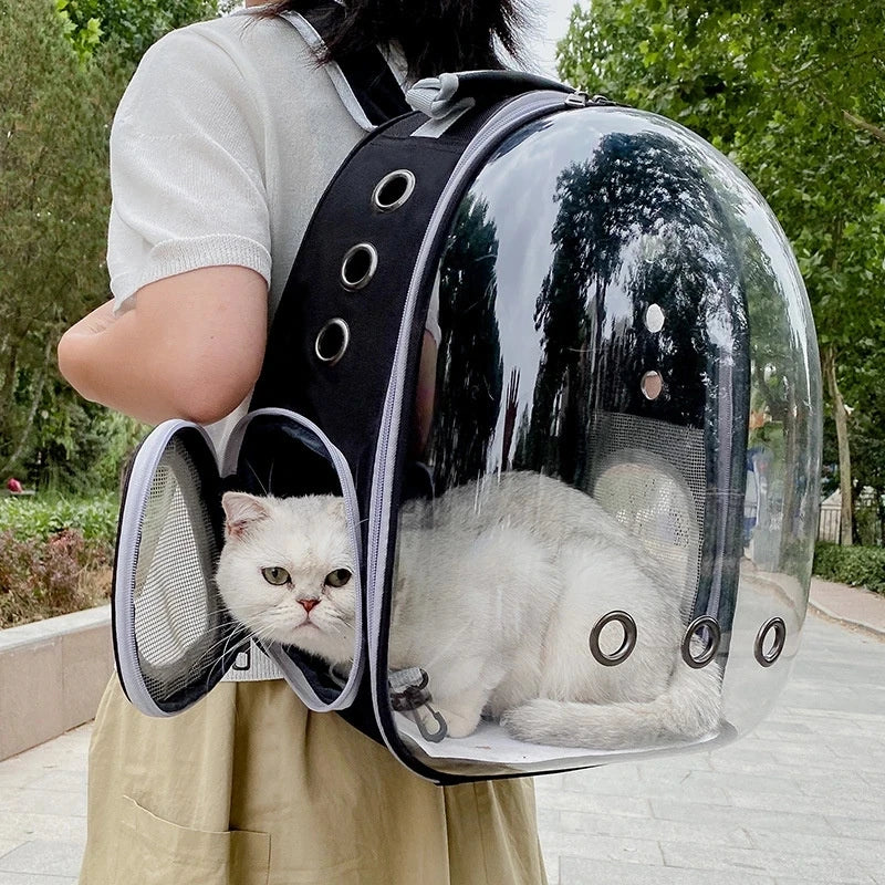 Pet Cat Carrying Bag - Space Pet Backpacks Breathable Portable Transparent Backpack for Puppy Dog Transport Carrier Space Capsule Bags