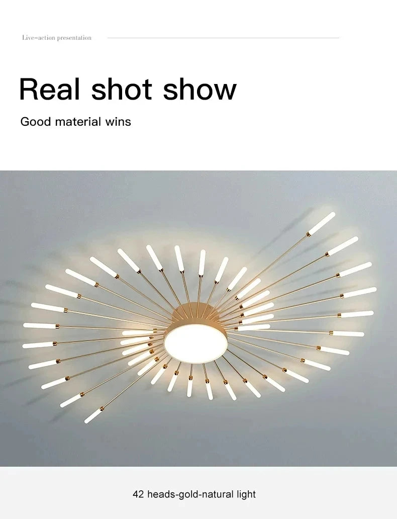 Modern LED Ceiling Chandeliers for Living Room Designer Bedroom Ceiling Lights Fireworks Shape 90-260V Home Decor Ceiling Lamp