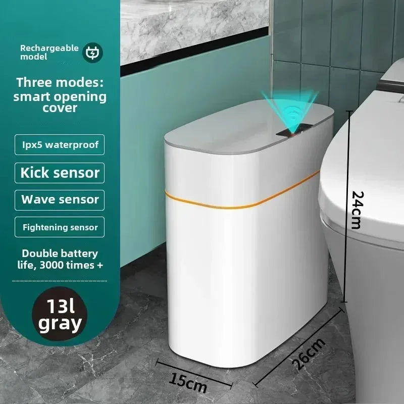 Smart Sensor Trash Can for Home Use - Bedroom, Bathroom, Anti-Odor Lid, Suitable for Living Room