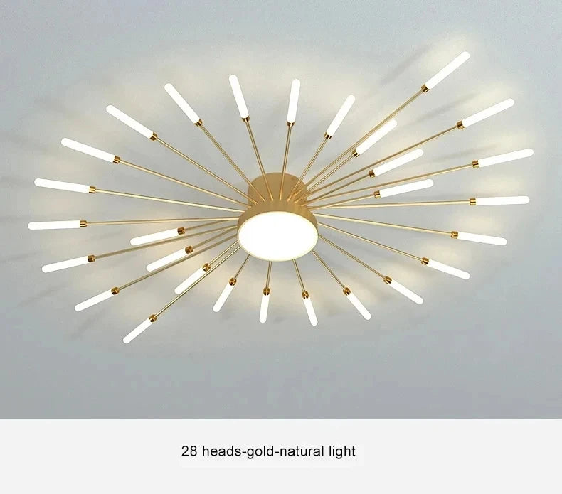 Modern LED Ceiling Chandeliers for Living Room Designer Bedroom Ceiling Lights Fireworks Shape 90-260V Home Decor Ceiling Lamp