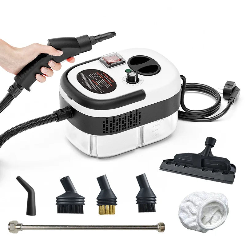 2500W High and Temperature Handheld Steam Cleaner - Multi-Purpose Steam Cleaning Machine for Air Conditioners, Kitchen Hoods, Cars, Floors, and More