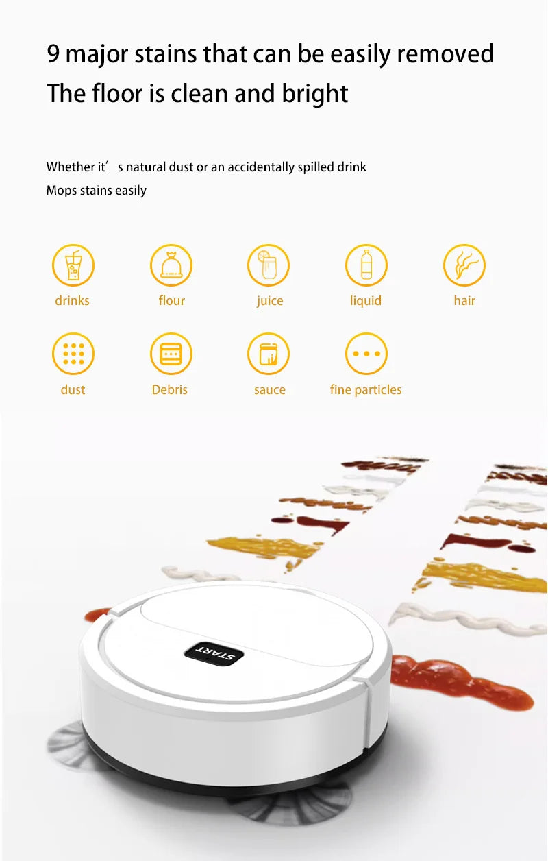 Xiaomi Automatic Portable Mini Home Floor Robotic Vacuum Cleaner USB Rechargeable Wet Dry Three-In-One Sweeping Machine Home NEW