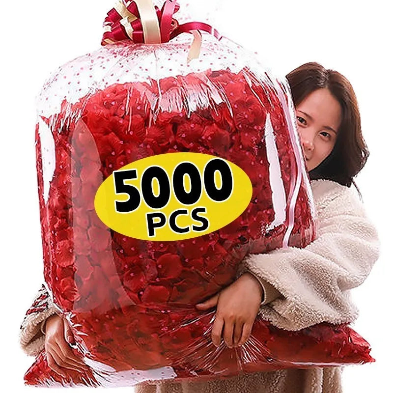 5000/100pcs Artificial Fake Rose Petals Red Colorful Simulation Silk Roses Petal for Valentines Day Wedding Party Romantic Decor