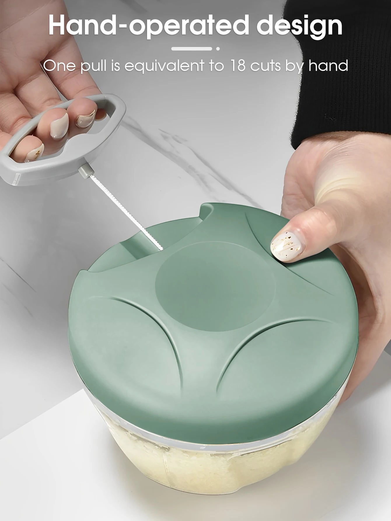 Home Kitchen Manual Ginger Grinder - Multifunctional Food, Vegetable Cutter & Meat Grinder with 500ml/900ml Capacity