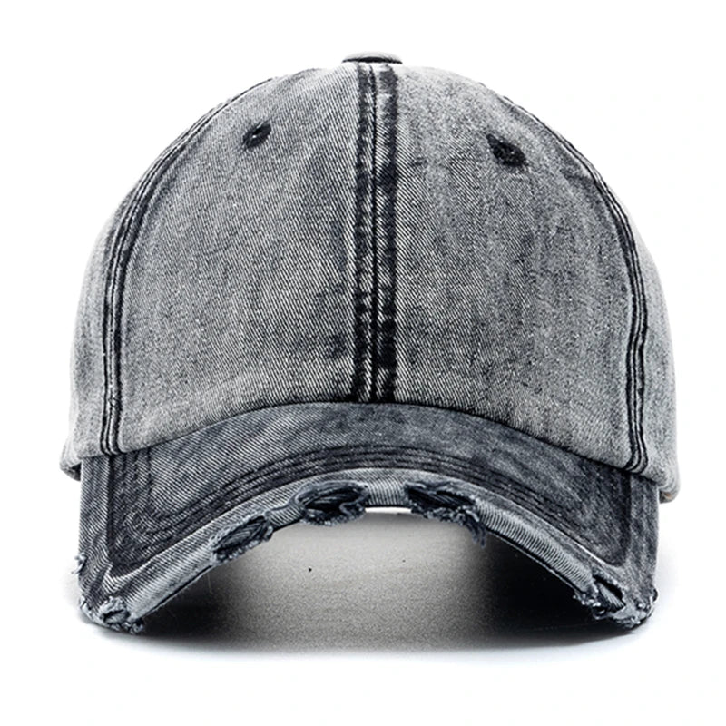 New Unisex Washed Cotton Cap - High Quality Denim Plain Baseball Cap for Men and Women - Adjustable Casual Outdoor Streetwear Fashion Hat
