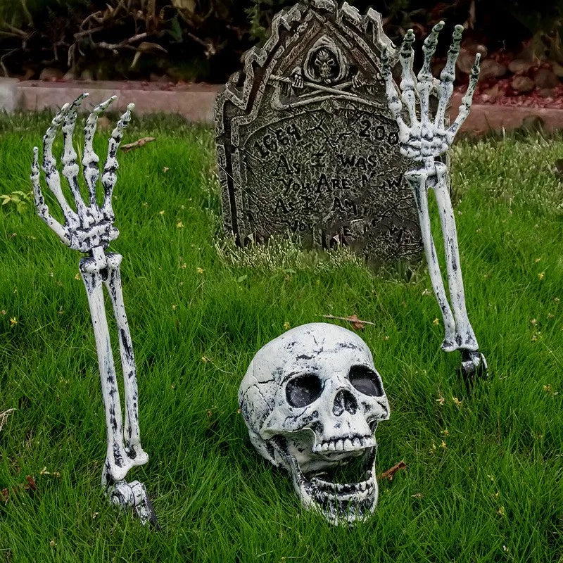 Garden Decoration Holiday Skull Bone Props Ground Breaking Horror Halloween Decoration Skull Party Accessories Gift Decoration