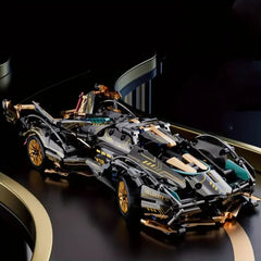 1690-Piece Green Racing Building Block Set – ABS Manual Assembly Toy for Home & Office Display