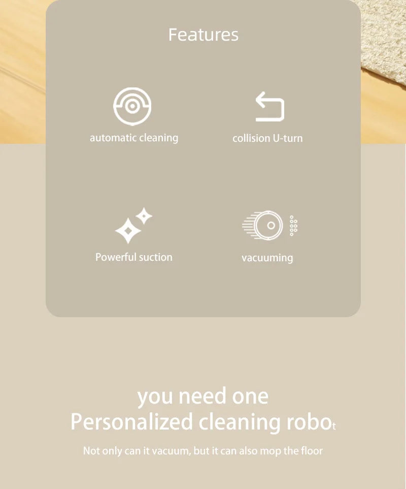 Xiaomi Automatic Portable Mini Home Floor Robotic Vacuum Cleaner USB Rechargeable Wet Dry Three-In-One Sweeping Machine Home NEW