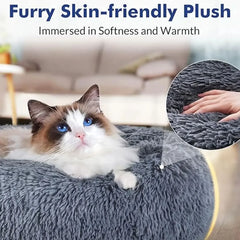 40–90cm Round Plush Pet Bed – Super Soft, Warm Dog & Cat Bed for Winter Comfort