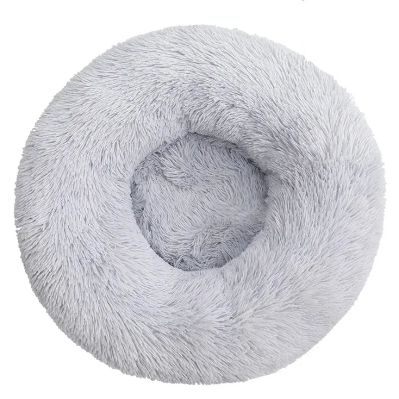 40–90cm Round Plush Pet Bed – Super Soft, Warm Dog & Cat Bed for Winter Comfort