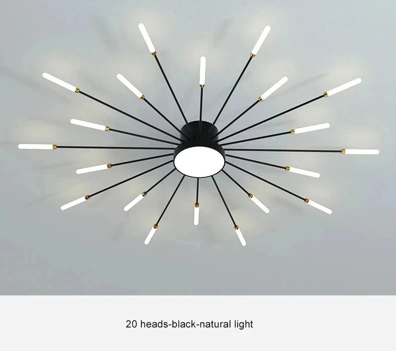 Modern LED Ceiling Chandeliers for Living Room Designer Bedroom Ceiling Lights Fireworks Shape 90-260V Home Decor Ceiling Lamp